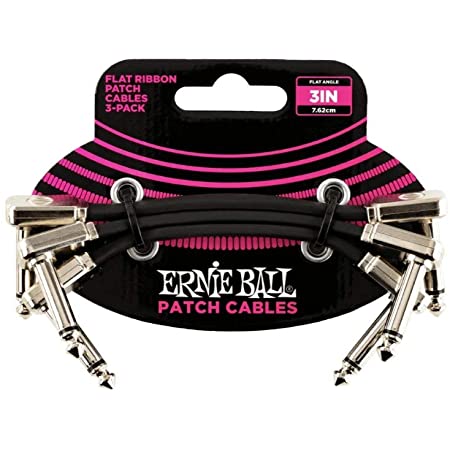 Ernie Ball 3in Flat Ribbon Patch Cable 3 pack
