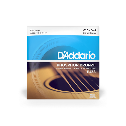 D'Addario EJ38 10-47 12 String Acoustic Guitar