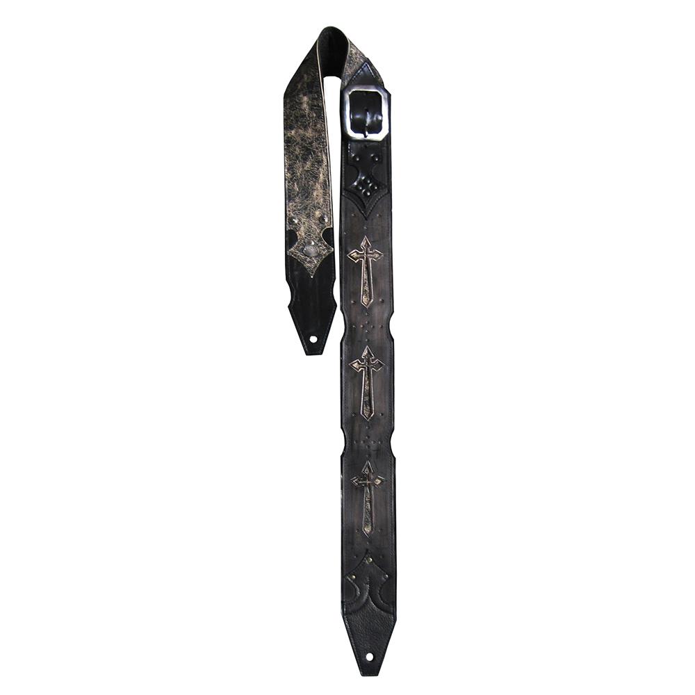 Heavy Leather Tony Iommi Carved Cross Tour Strap